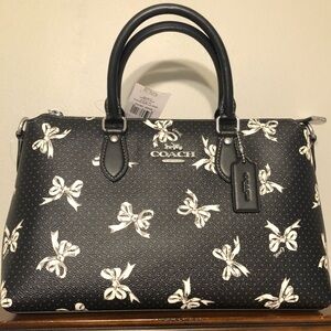 Coach Black and White Bow Print Women's Bag